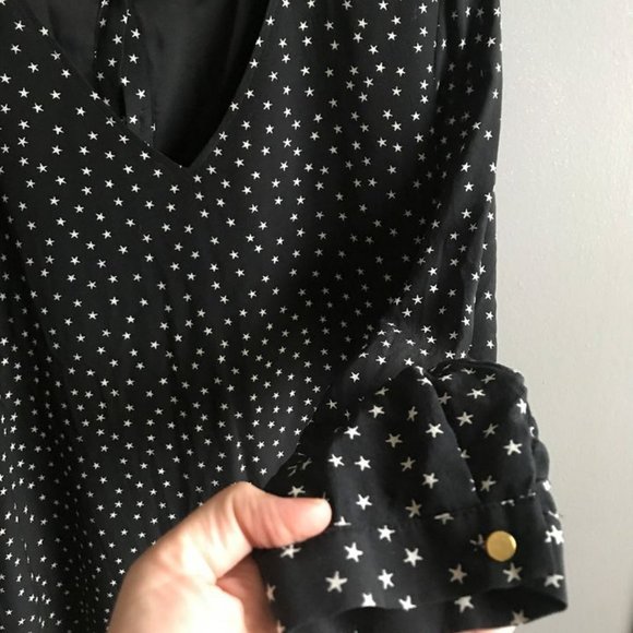 Madewell Silk Button-Back Dress in Star Scatter - Picture 3 of 7